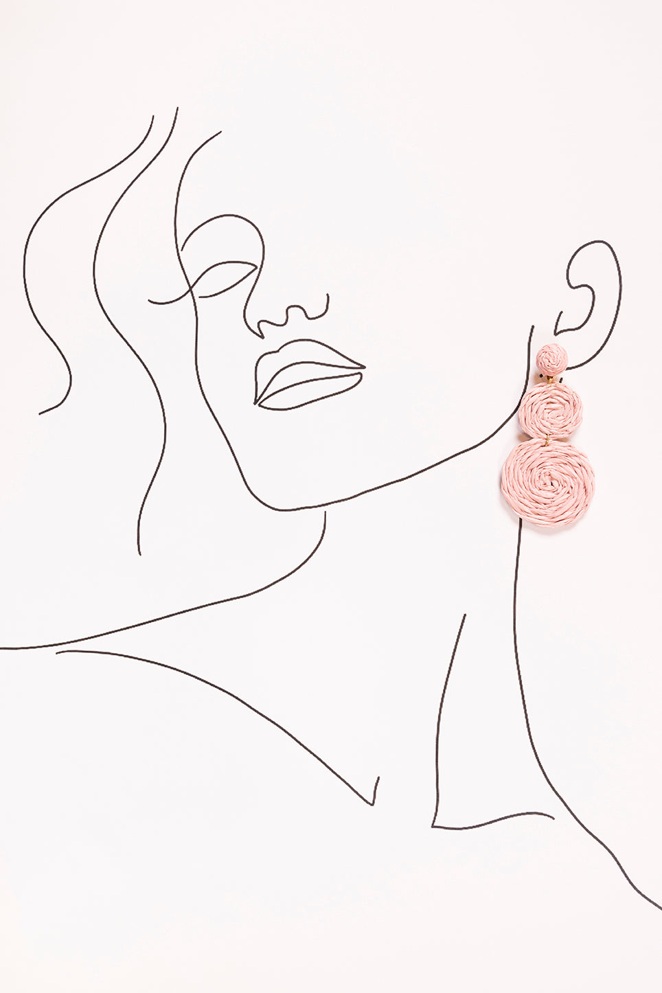 Woven Drop Earrings in Light Pink