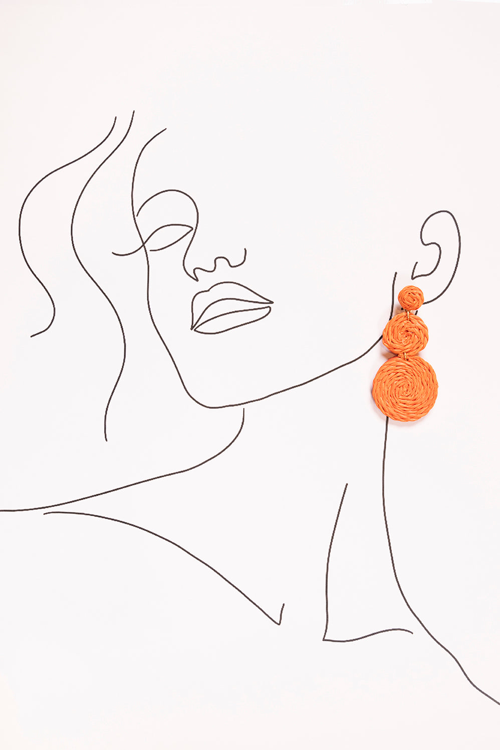 Woven Drop Earrings in Orange