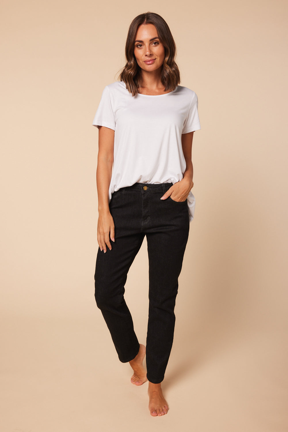 Adrift Denim Fitted Jeans in Black (6803381747786)