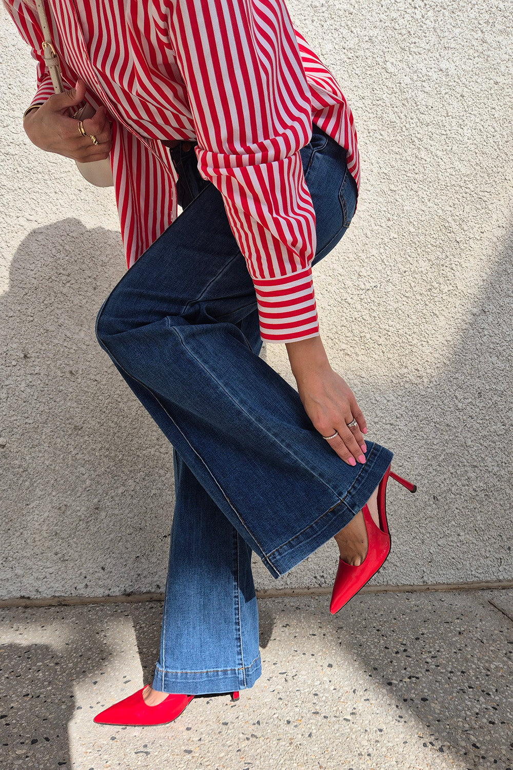 Adrift Denim Wide Leg Jeans in Mid Wash