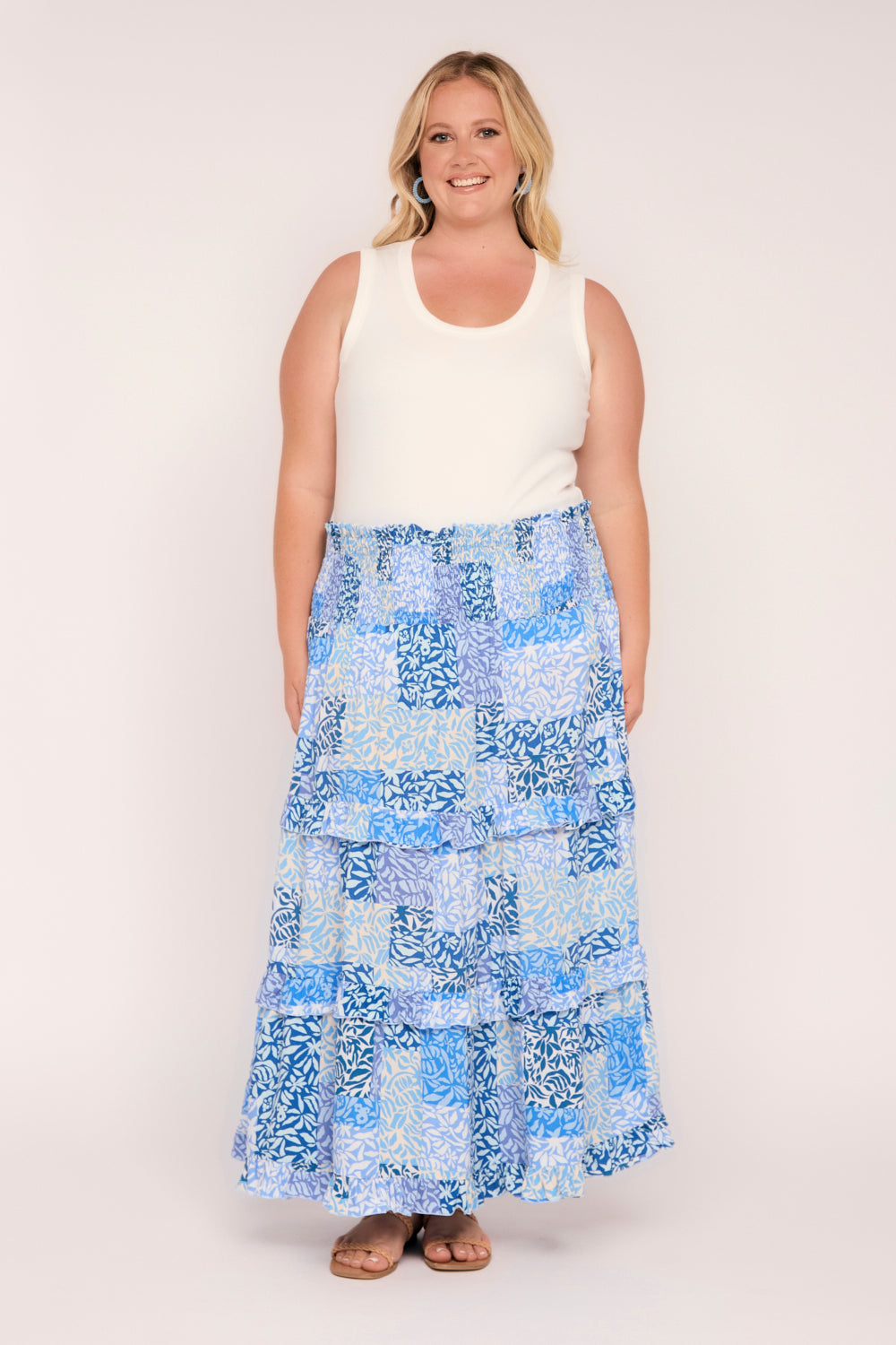 Aaliyah Frill Skirt in Salty Seas