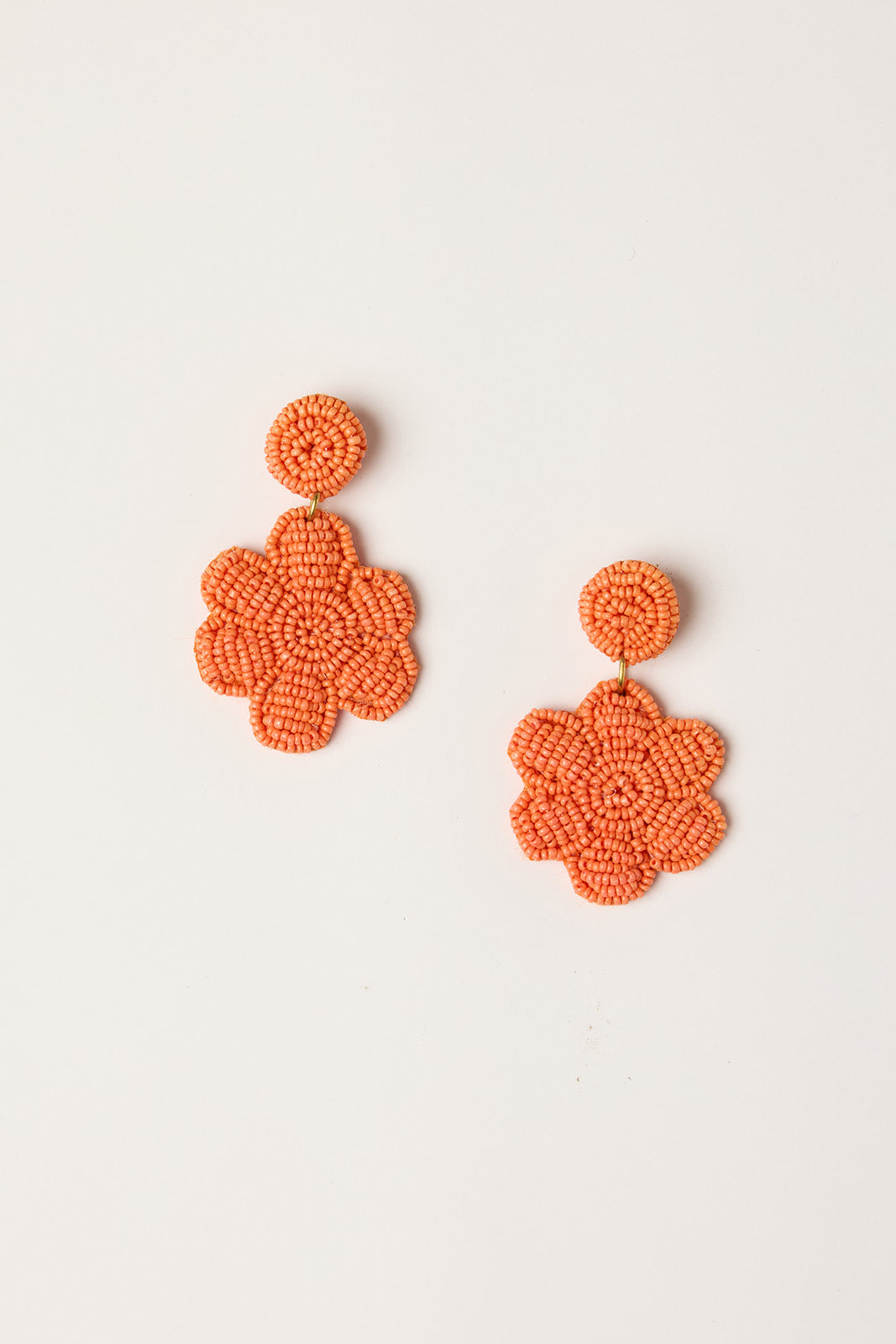 Daisy Beaded Earrings in Orange