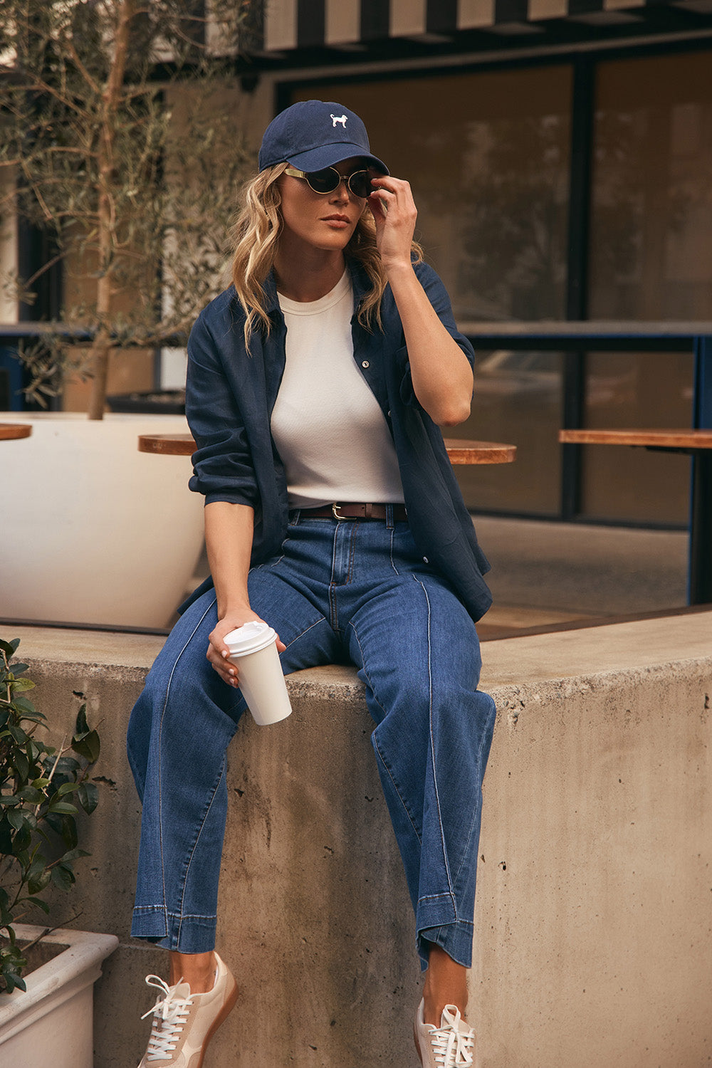 Adrift Denim Wide Leg Jeans in Mid Wash