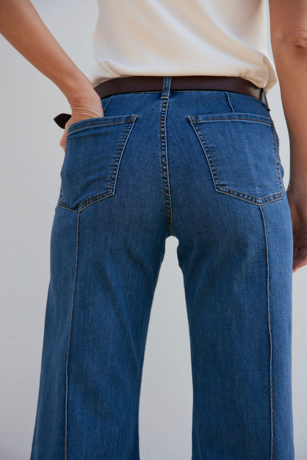 Adrift Denim Wide Leg Jeans in Mid Wash