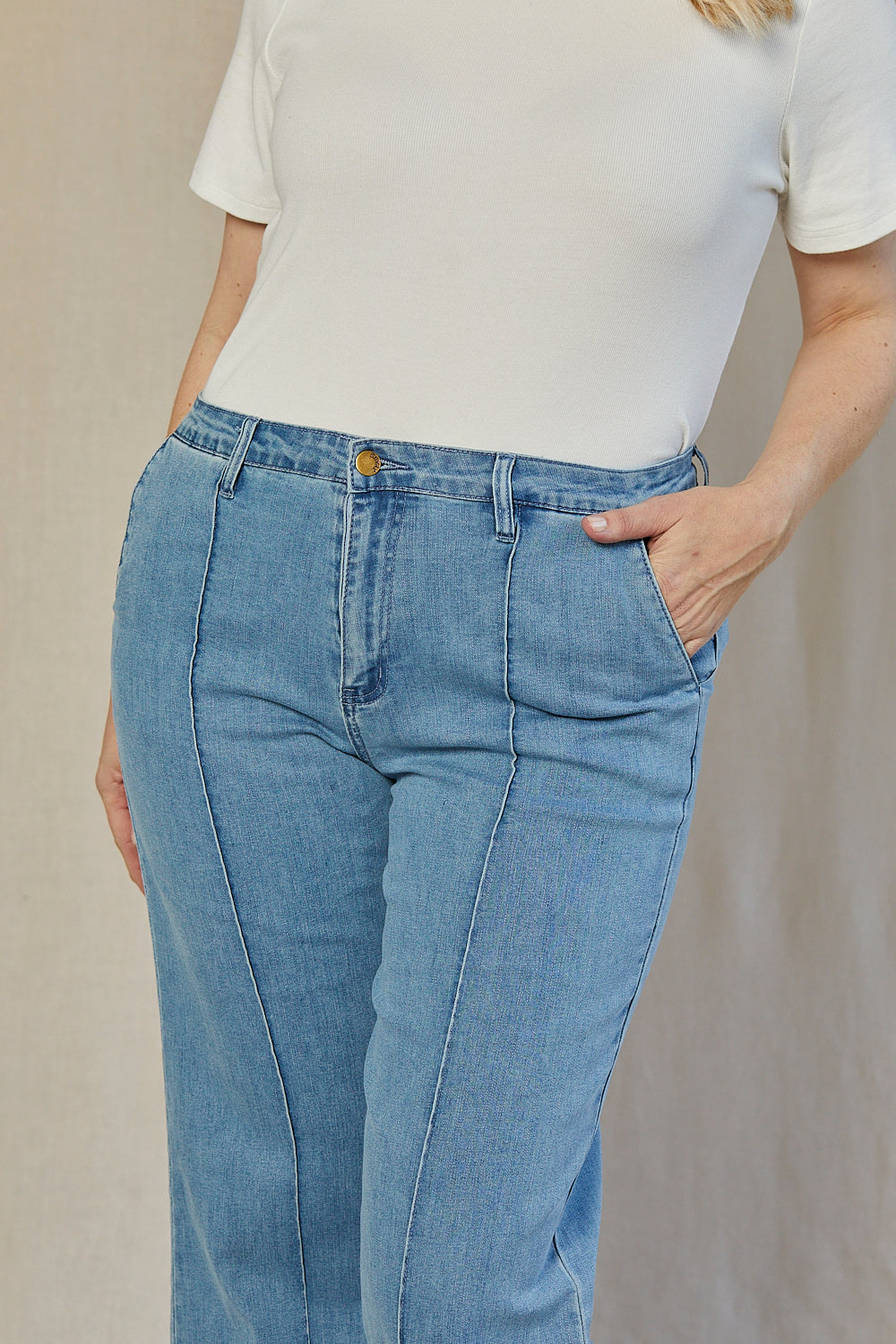 Adrift Denim Wide Leg Jeans in Light Wash