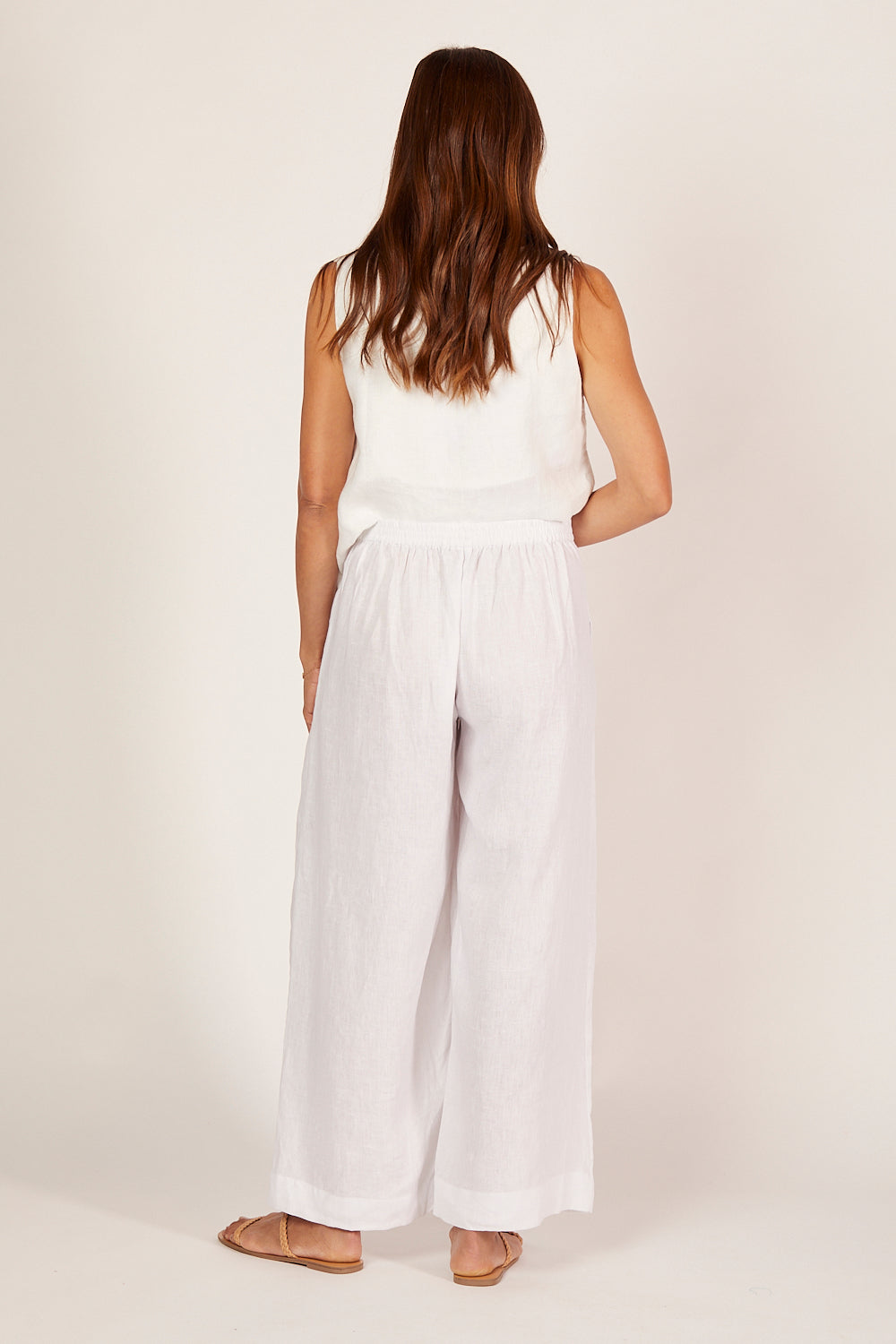 Ember Linen Cami in White