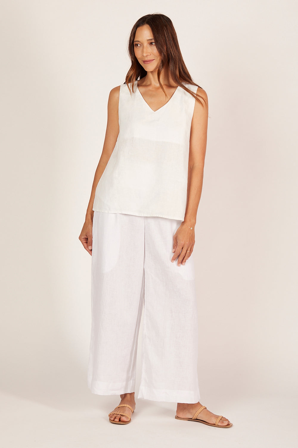 Ember Linen Cami in White