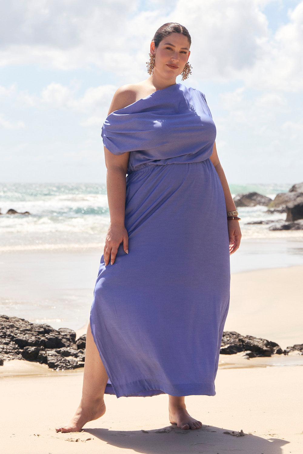 Alice Drop Shoulder Dress in Jacaranda