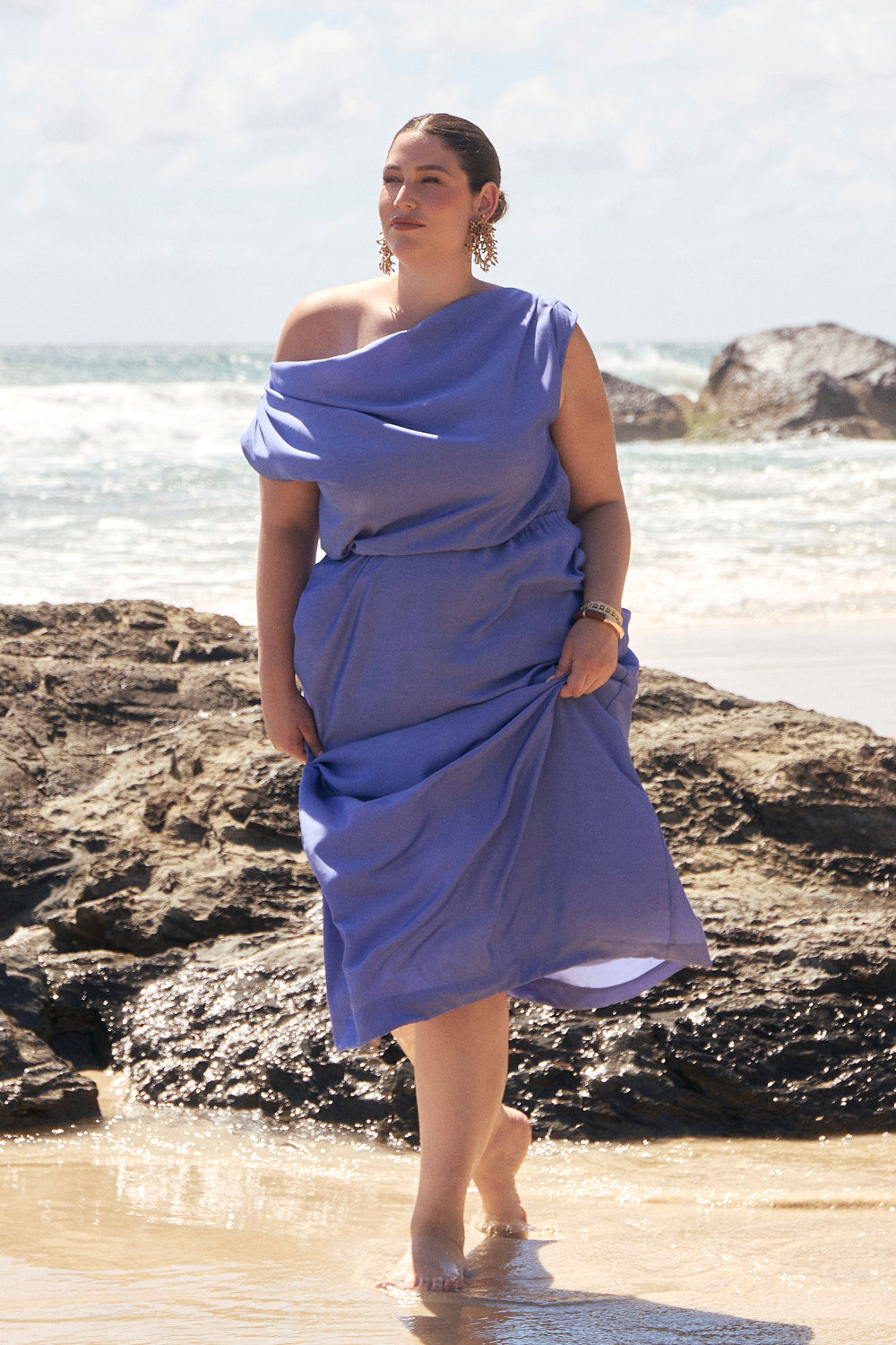 Alice Drop Shoulder Dress in Jacaranda