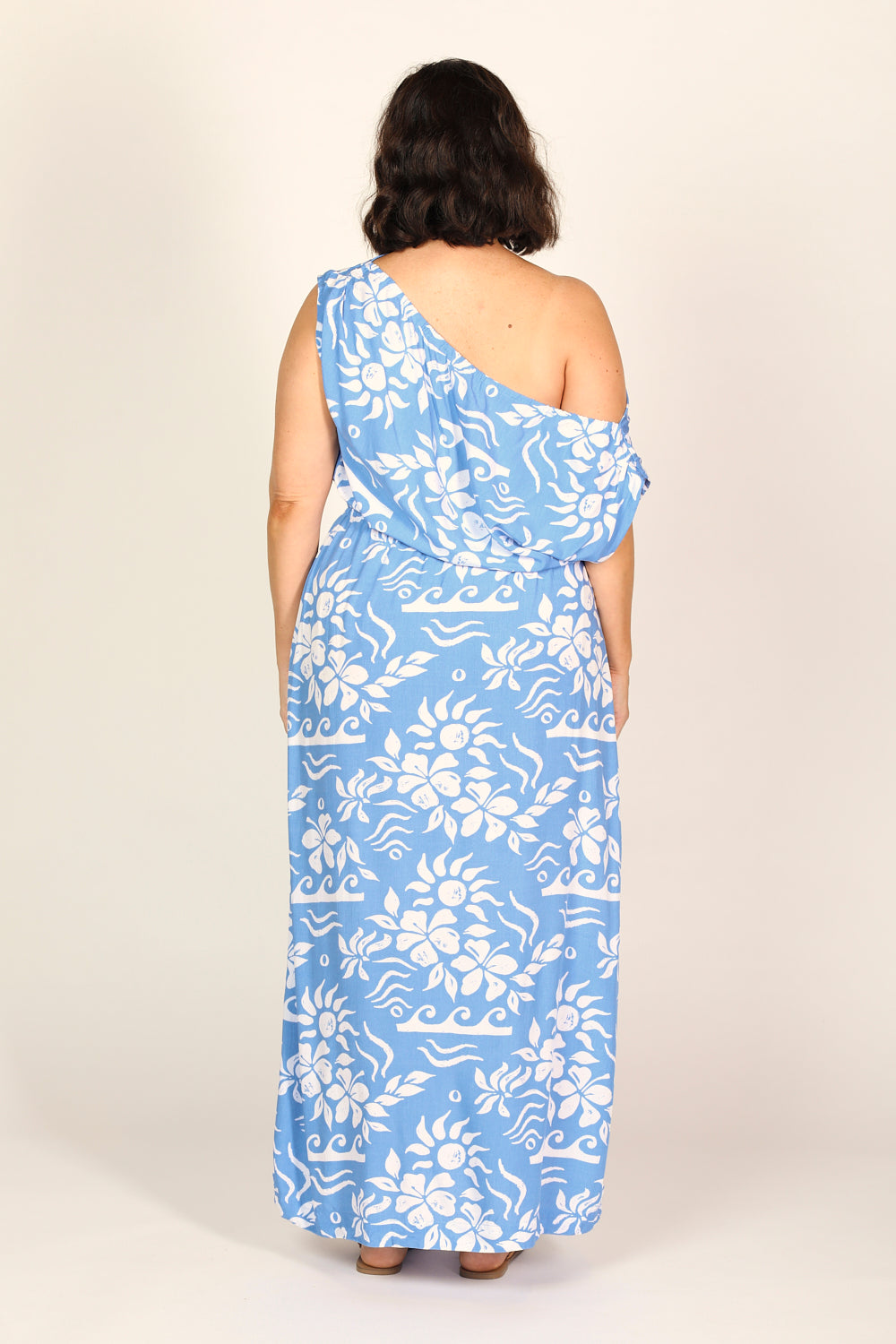 Alice Drop Shoulder Maxi Dress in Blue Horizon