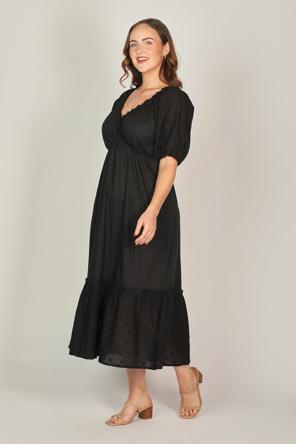 Alison Broderie Anglaise Dress in Black