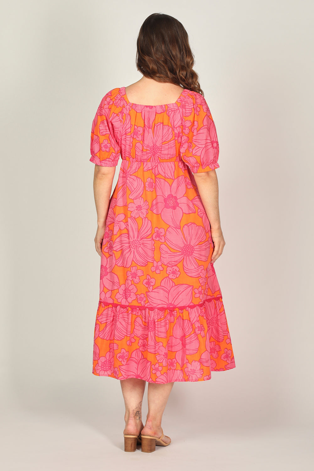 Alison Midi Dress in Flower Shower