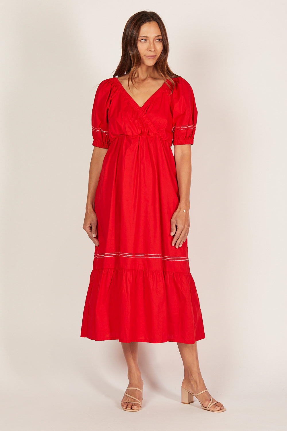 Alison Poplin Maxi Dress in Christmas Cheer