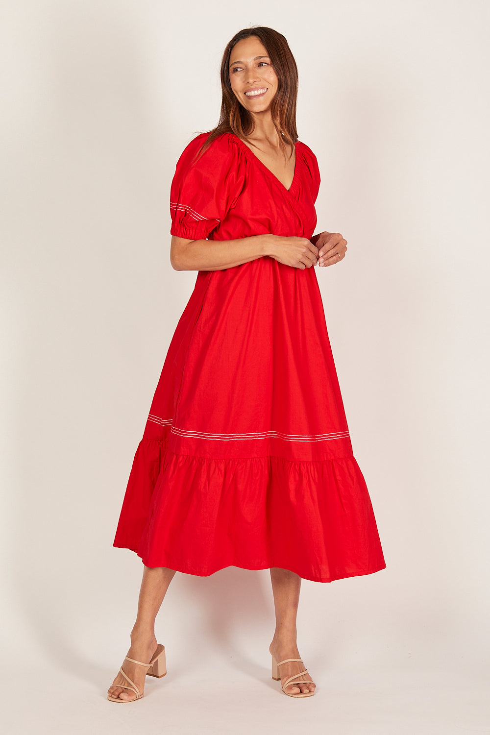 Alison Poplin Maxi Dress in Christmas Cheer