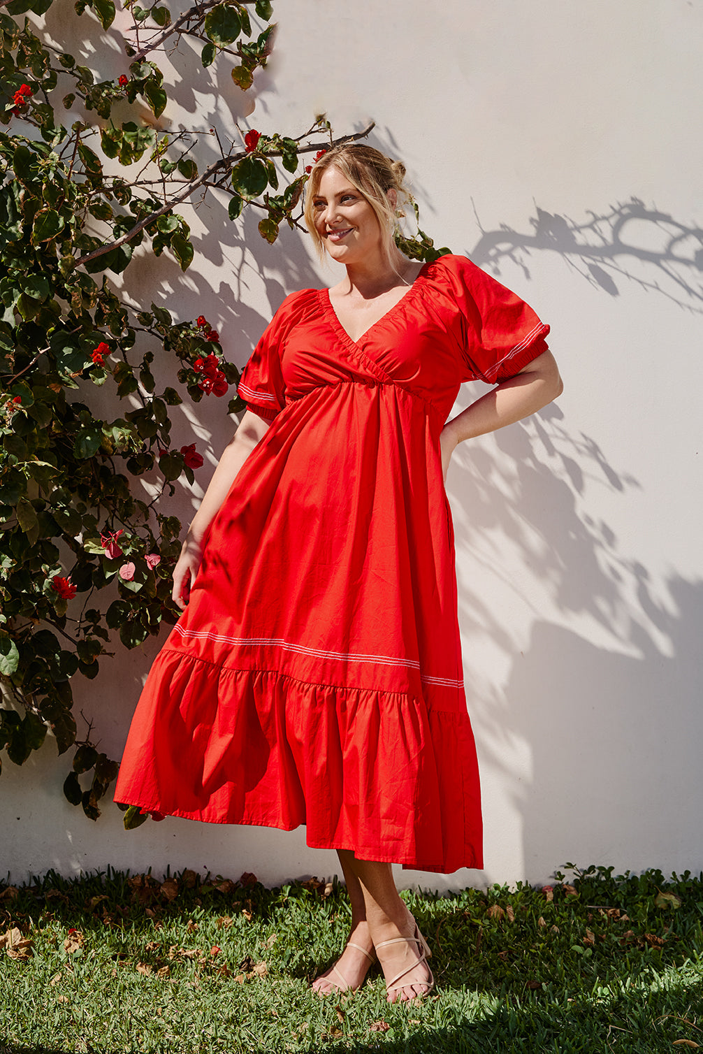 Alison Poplin Maxi Dress in Christmas Cheer