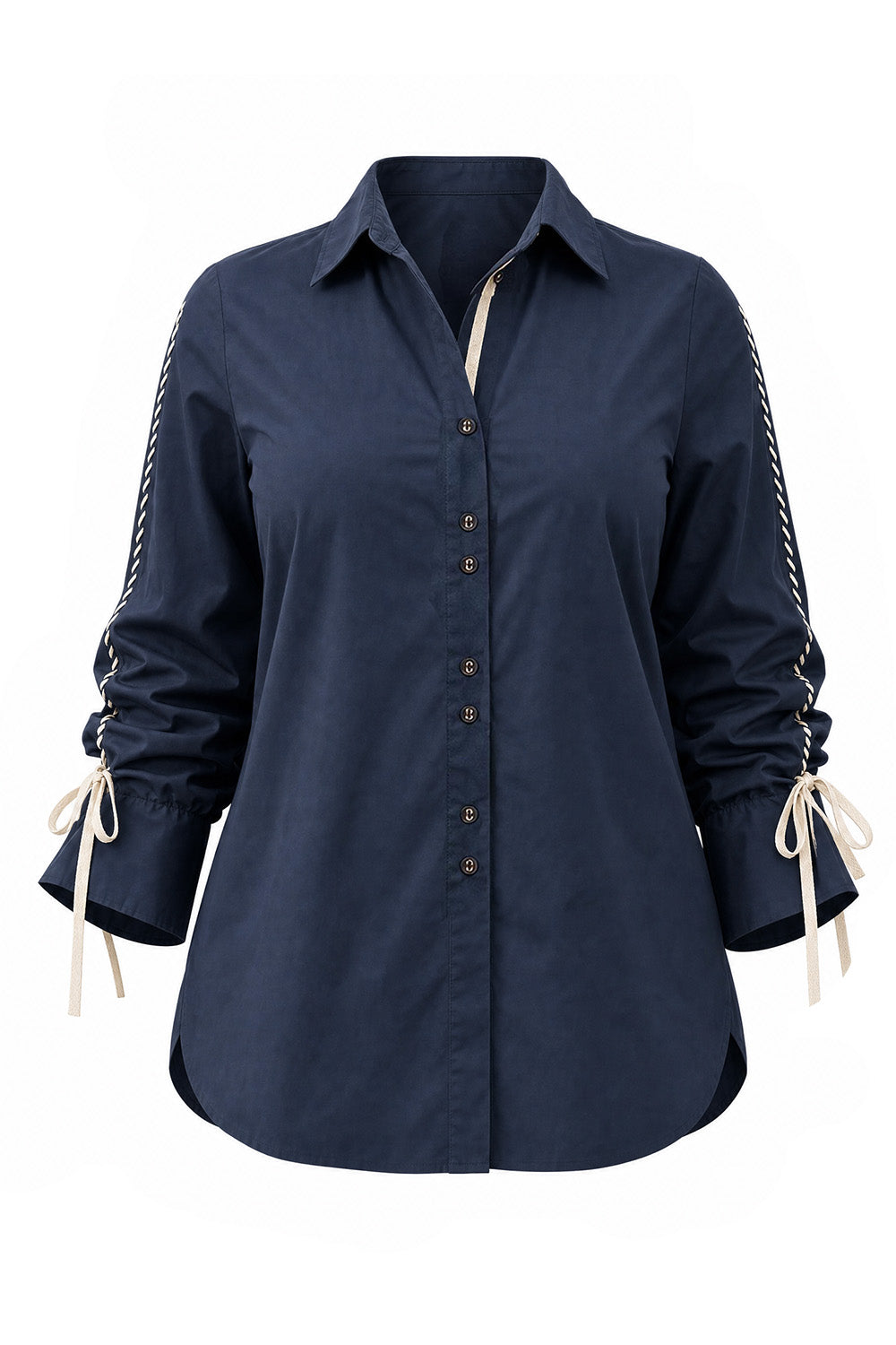 Andie Drawstring Shirt in Navy