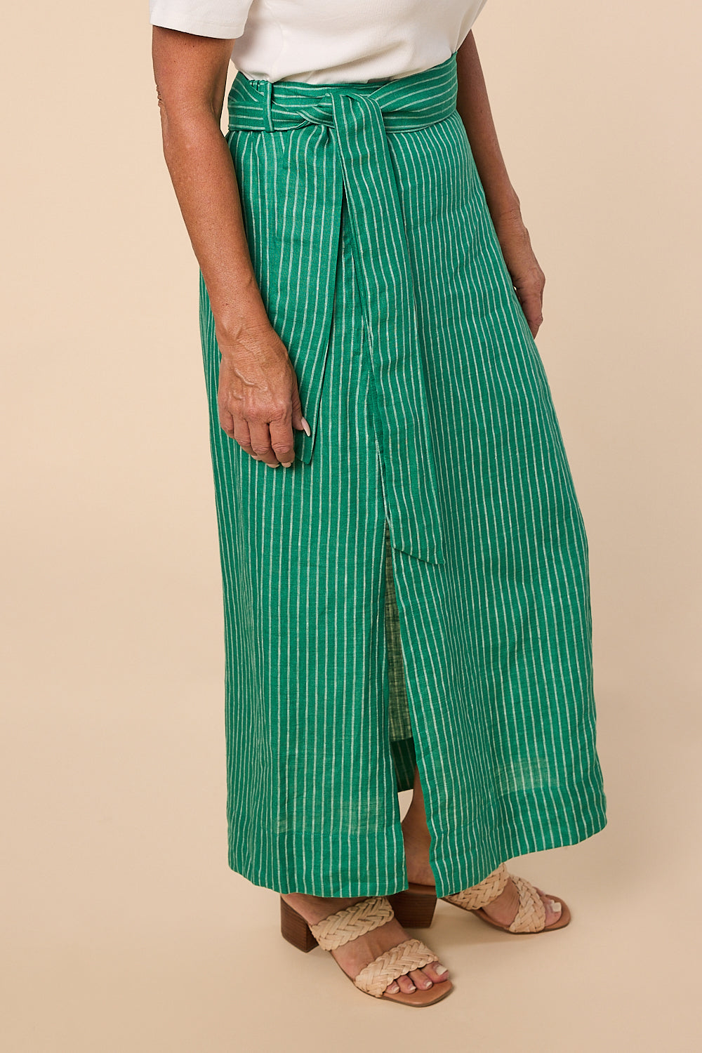 Anne Linen Skirt in Emerald City