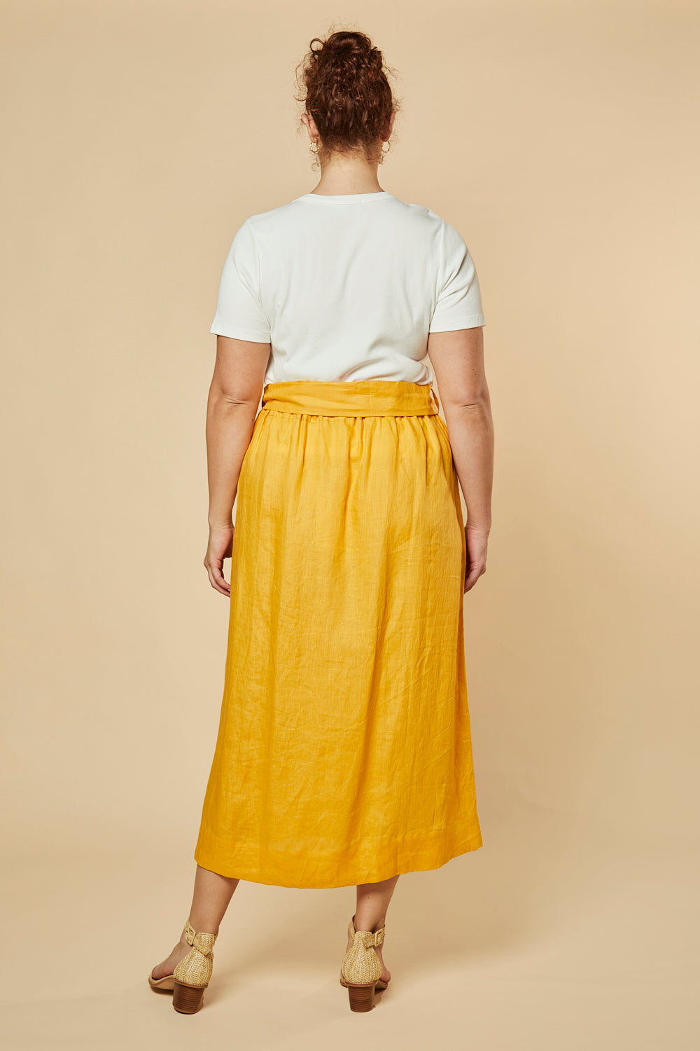 Anne Linen Skirt in Golden Hour