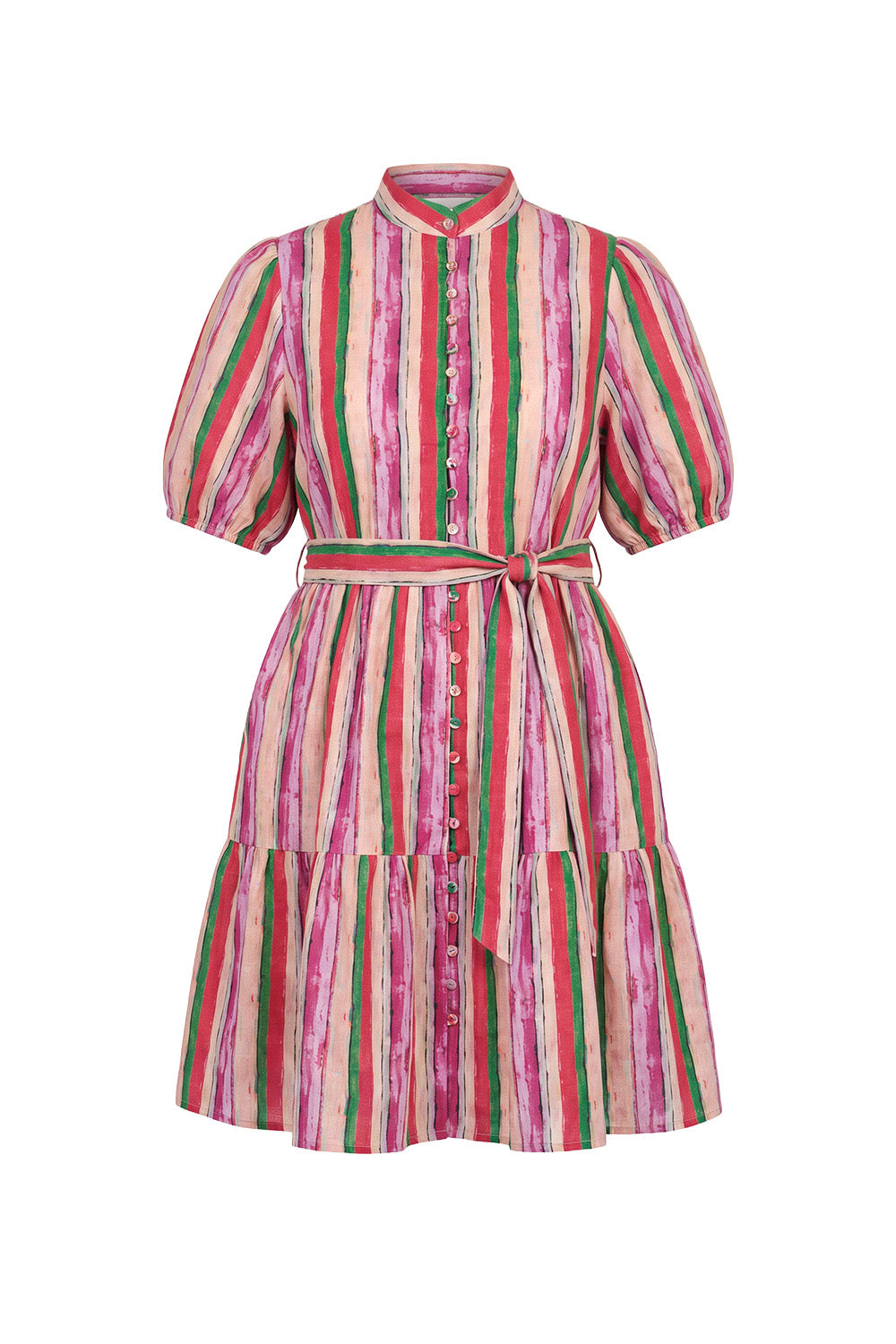April Short Tiered Dress in Berry Burst