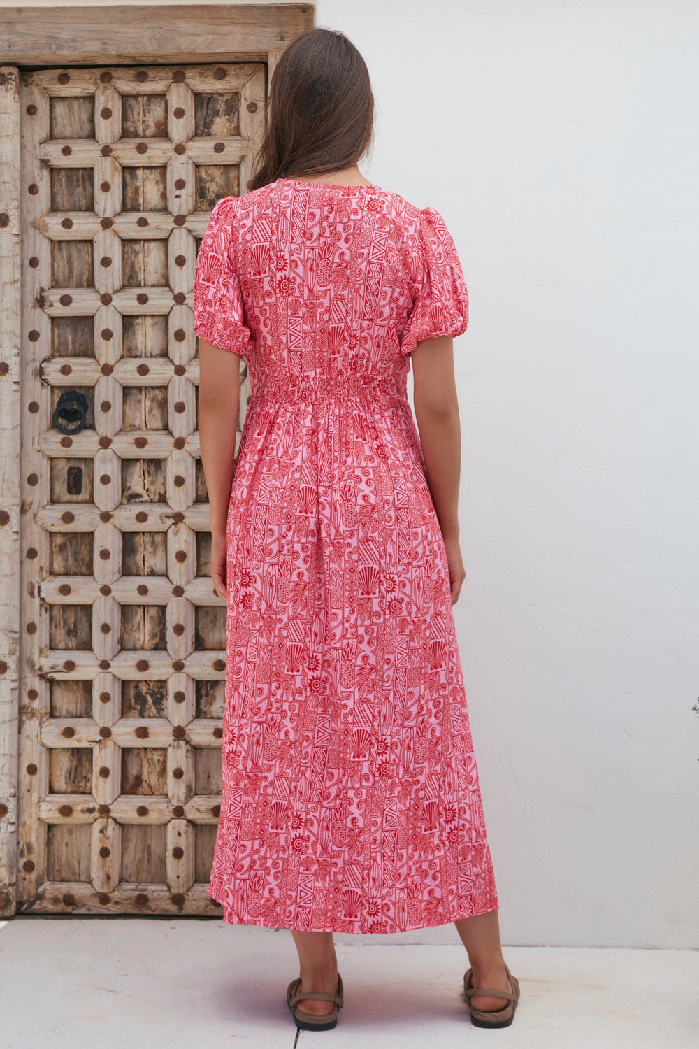 Aurora V-Neck Dress in Sunkiss