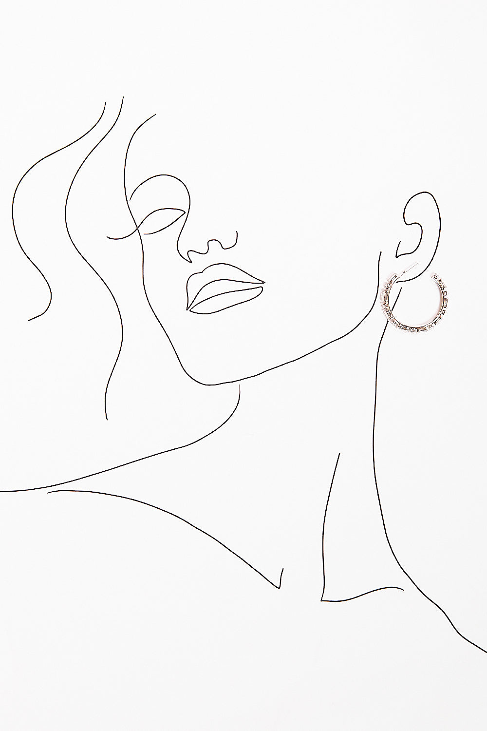 Baguette Hoops in Crystal