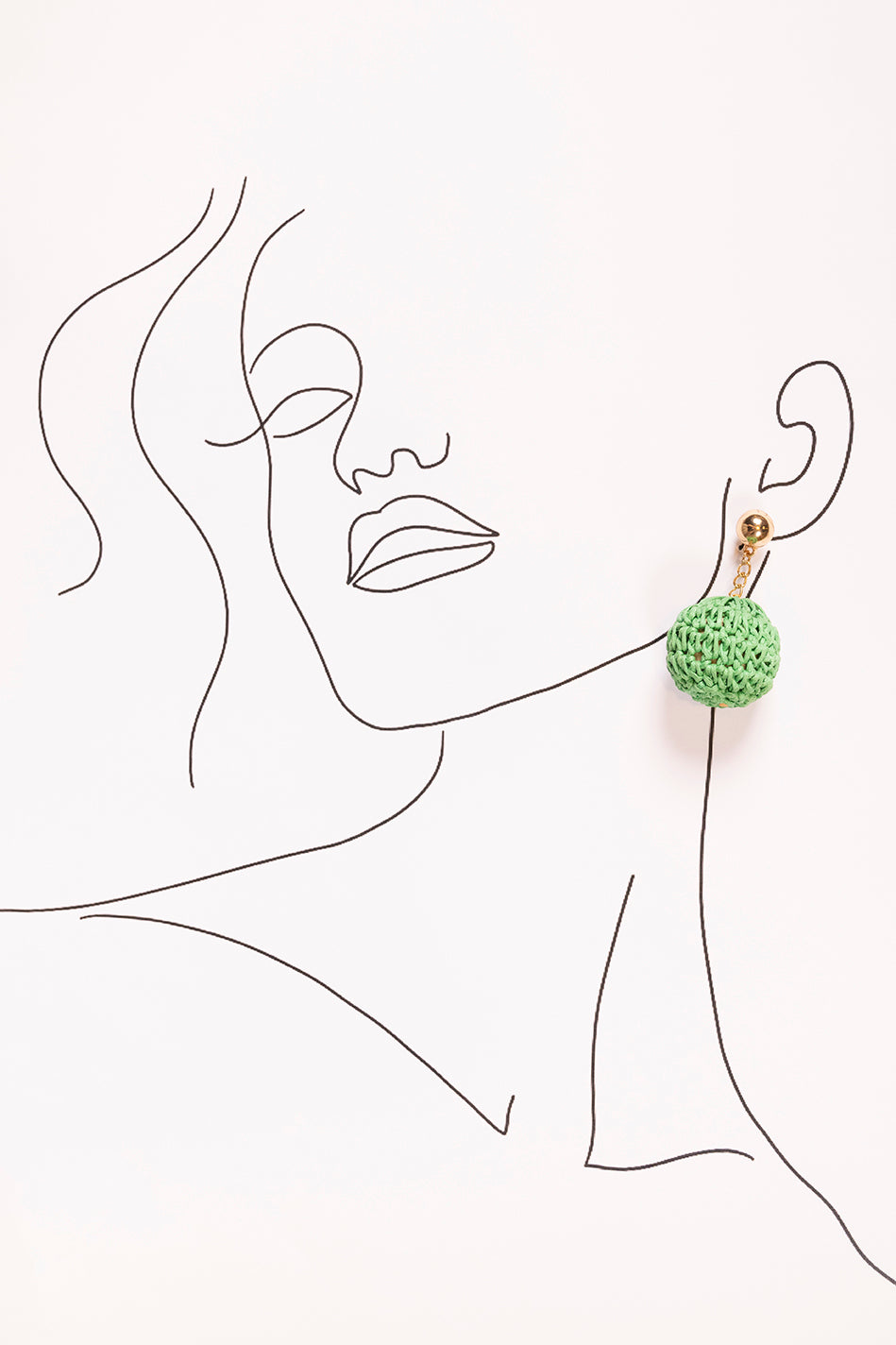 Beaded Drop Earrings in Green