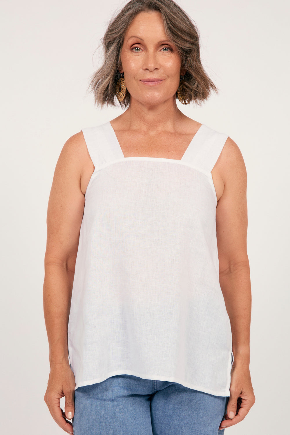 Bec Linen Top in White