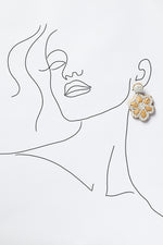 Belita Beaded Raffia Flower Earring in Natural