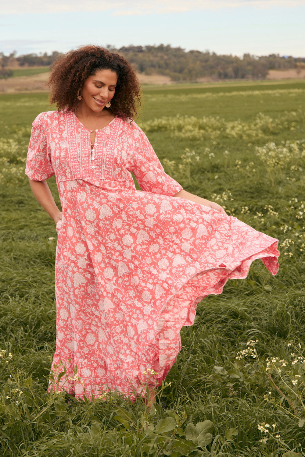 Bonnie Umbrella Dress in Zinnia