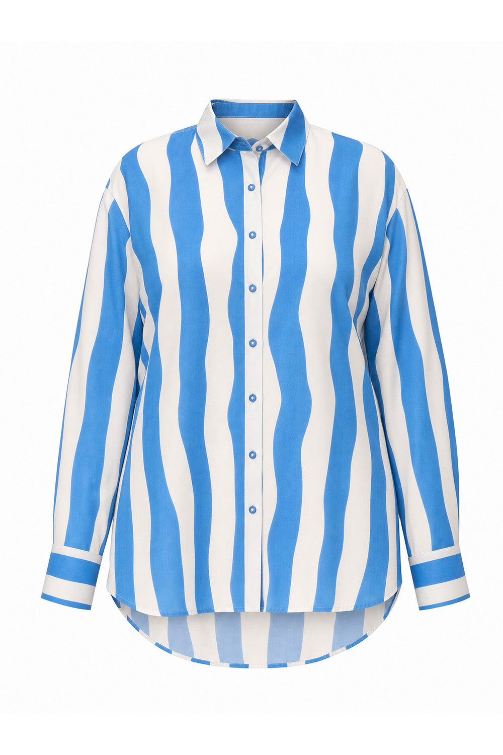 Bowie Oversized Cotton Silk Shirt in Yacht Club