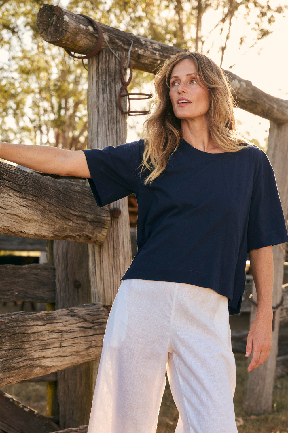 Boxy T-Shirt in Navy