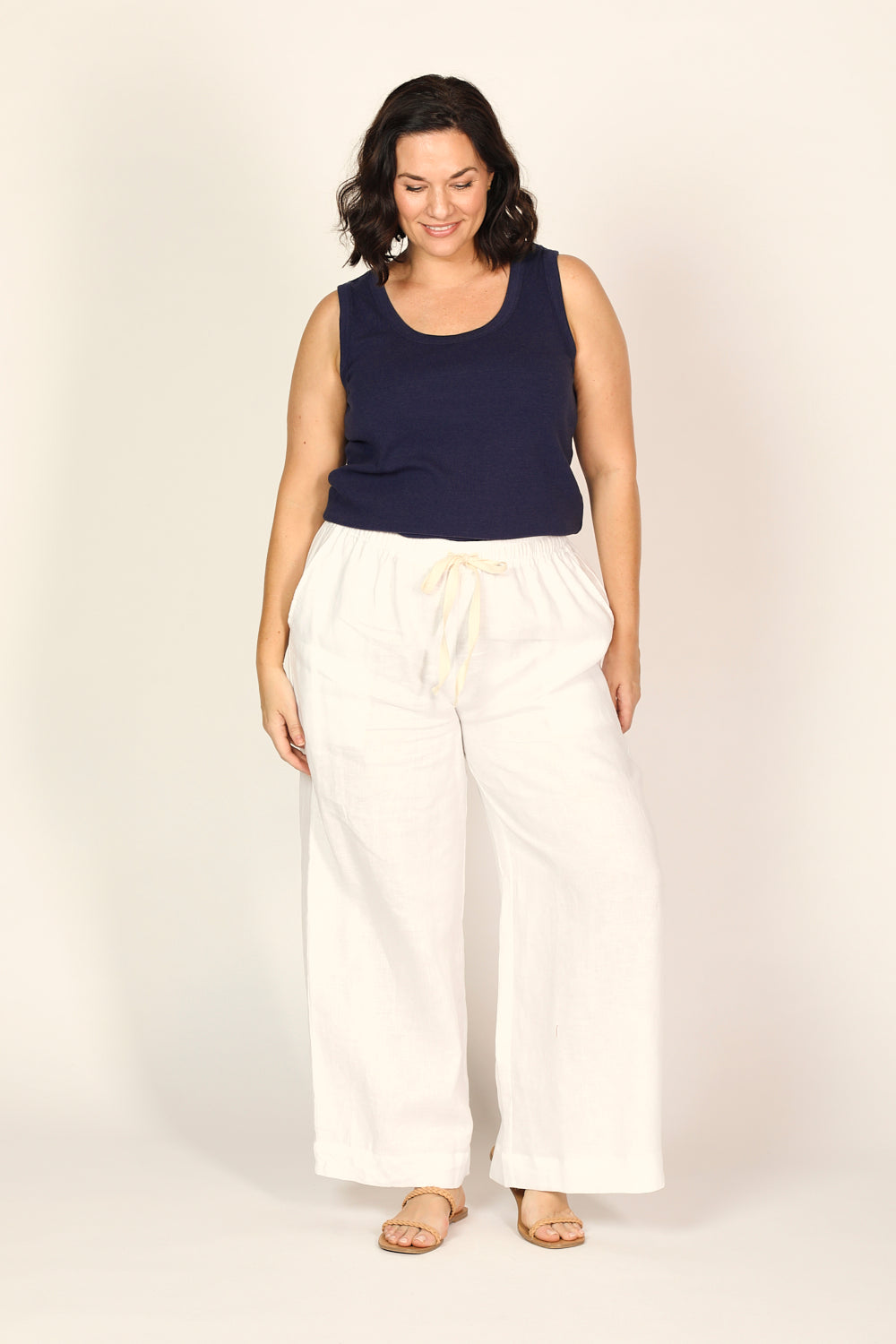 Breezy Relaxed Linen Pant in White