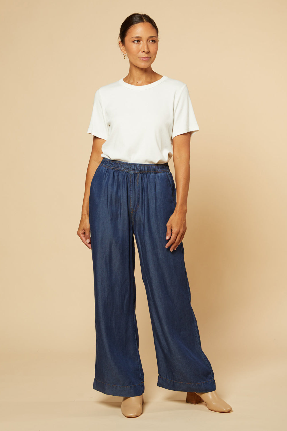 Breezy Relaxed Tencel Pant in Dark Wash