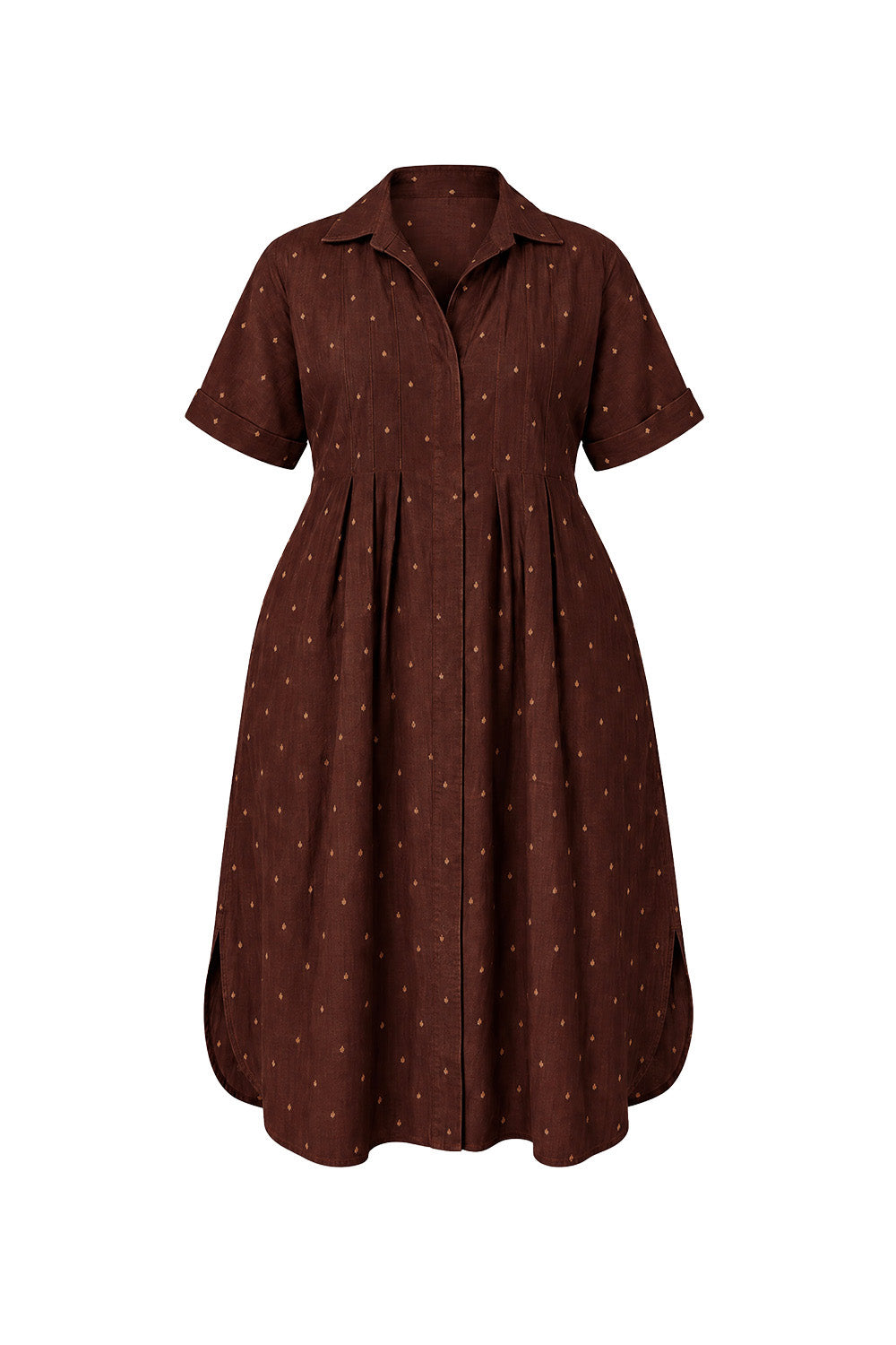 Bridget Pleated Dress in Chocolate Aurum