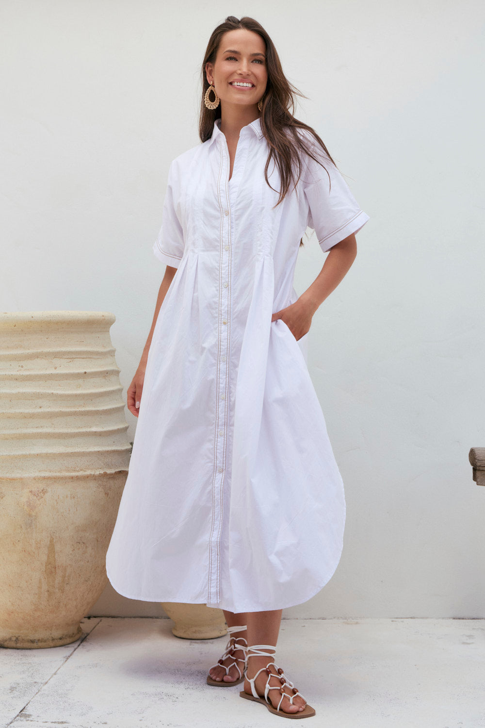 Bridget Pleated Dress in Vela