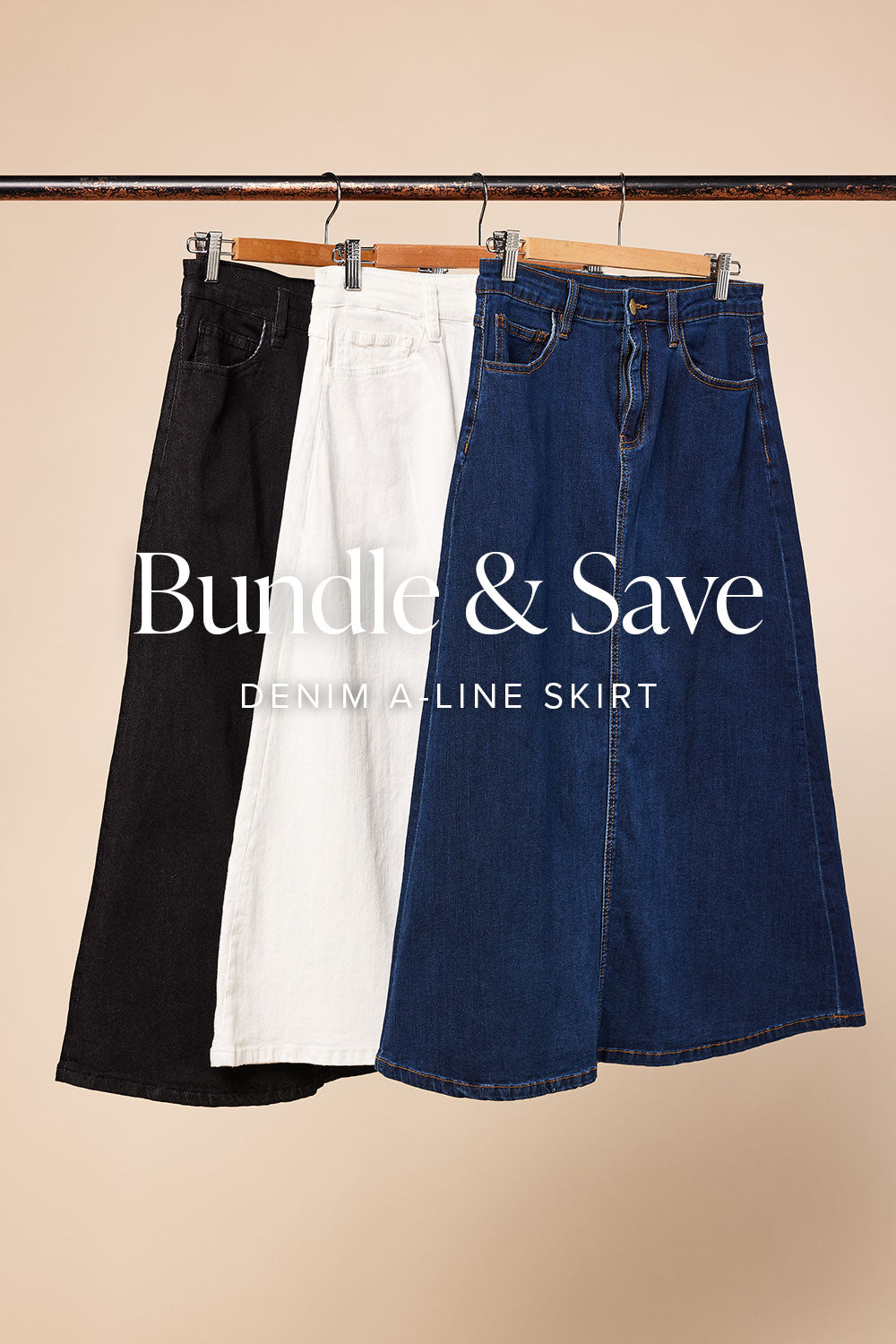 Everyday A-Line Denim Skirt Bundle