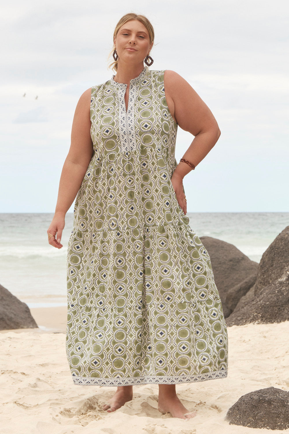 Rita Frill Dress in Evergreen