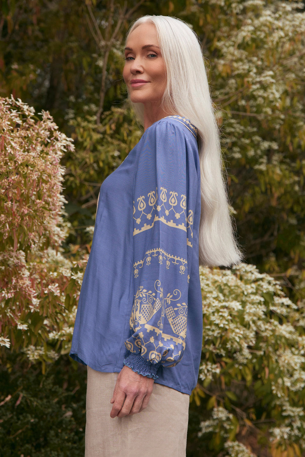 Cairo Boho Blouse in Breeze