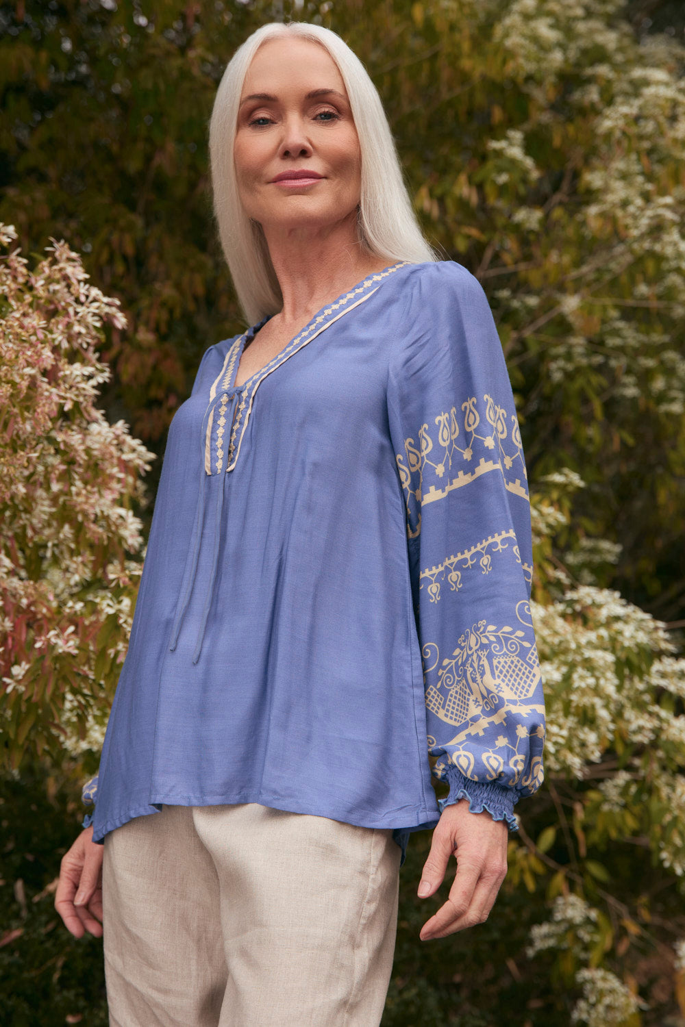 Cairo Boho Blouse in Breeze