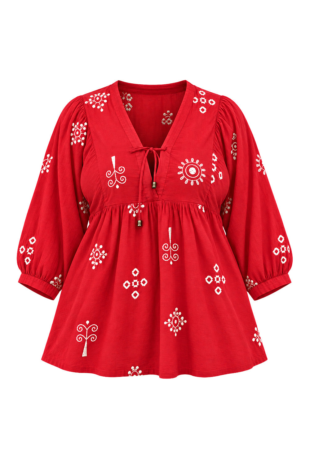 Cairo Boho Blouse in Cardinal