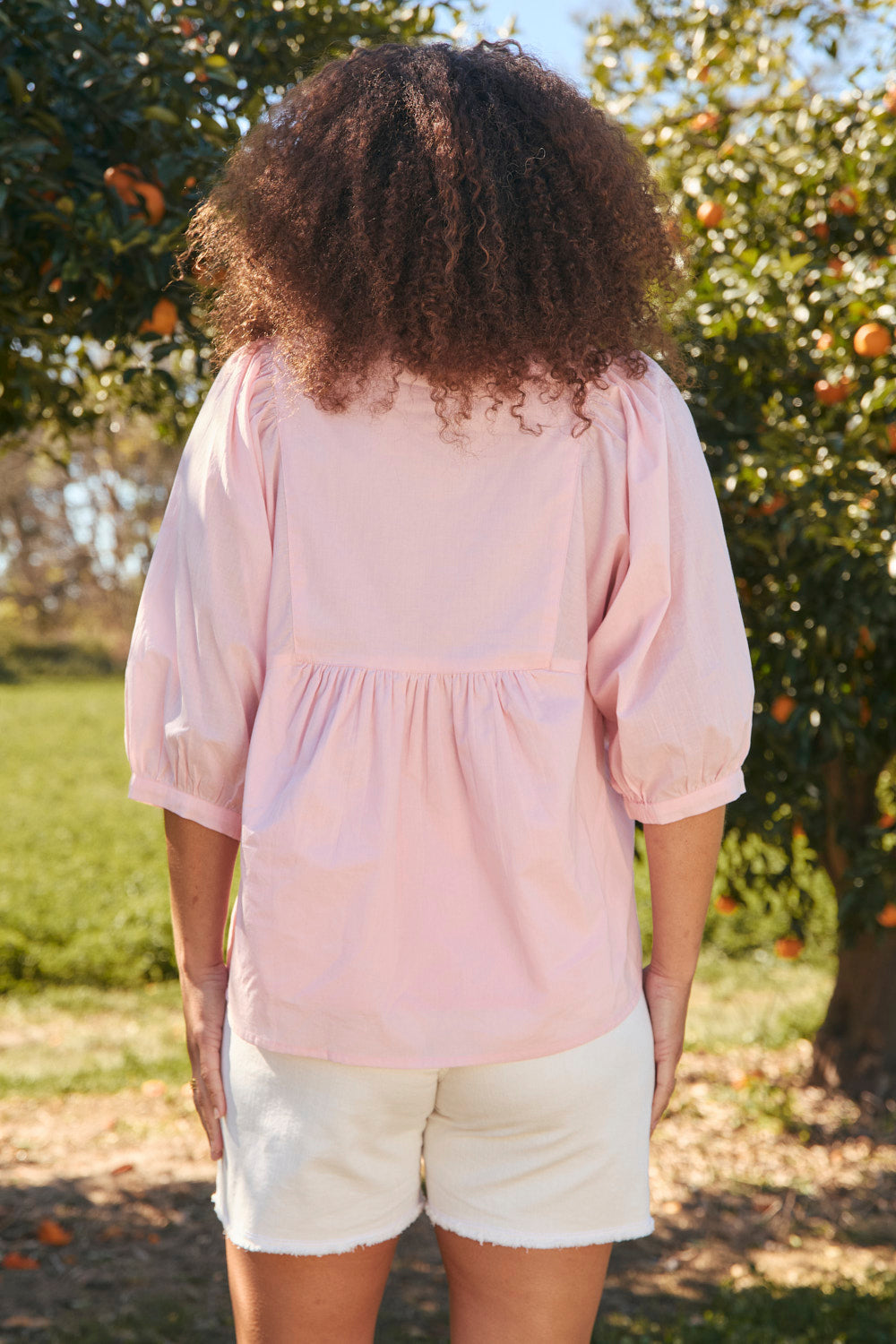 Cairo Boho Blouse in Primrose Pink