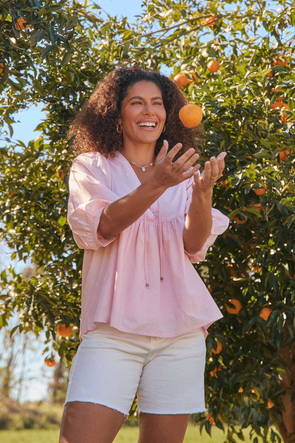 Cairo Boho Blouse in Primrose Pink