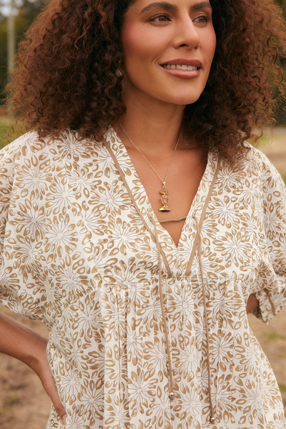Cairo Boho Blouse in Savanna