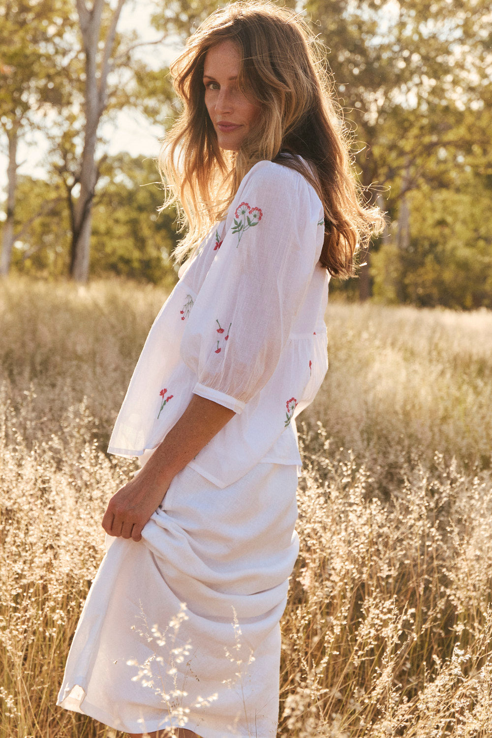 Cairo Boho Blouse in Sunlit Grove