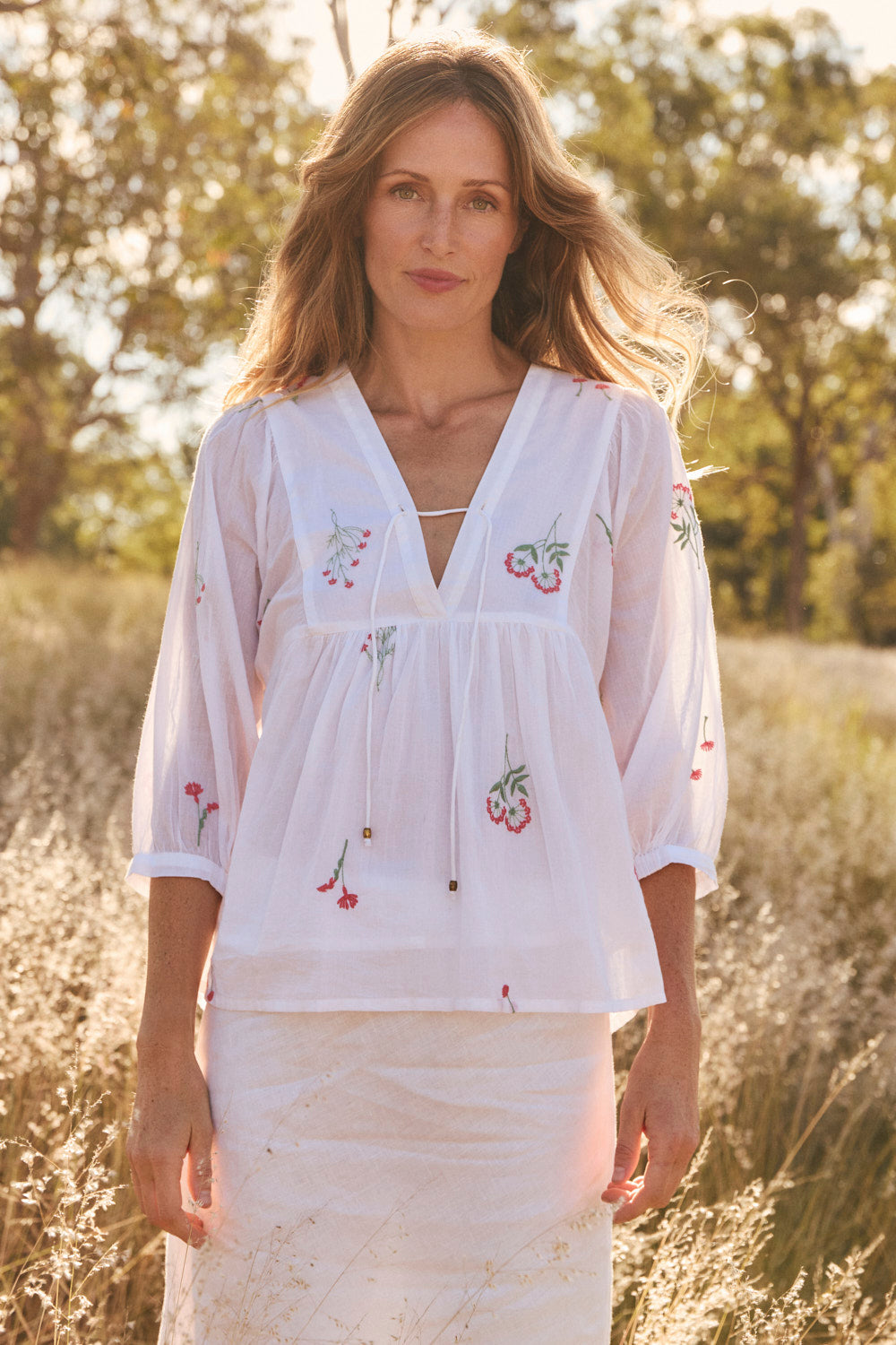 Cairo Boho Blouse in Sunlit Grove