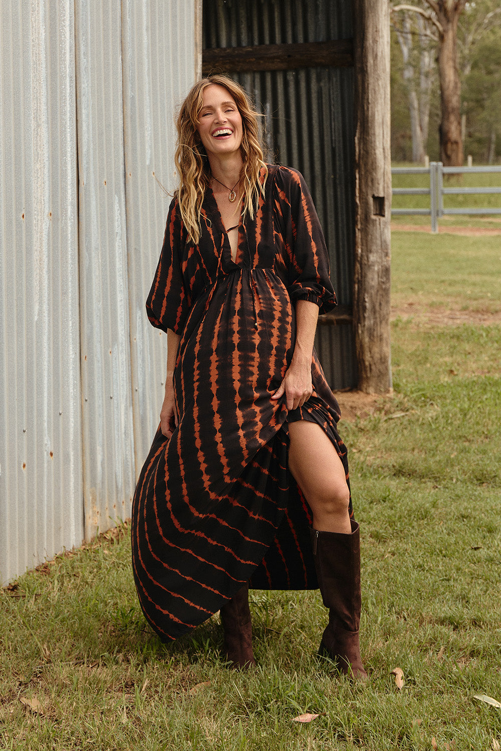 Cairo Boho Dress in Ember Nights