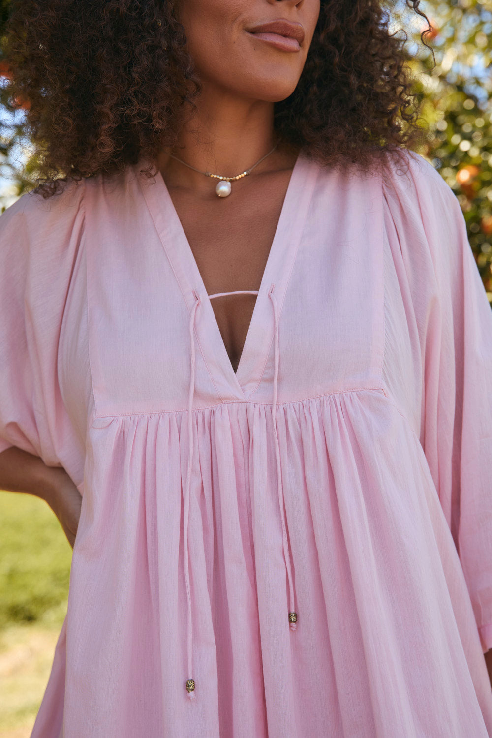 Cairo Boho Dress in Primrose Pink