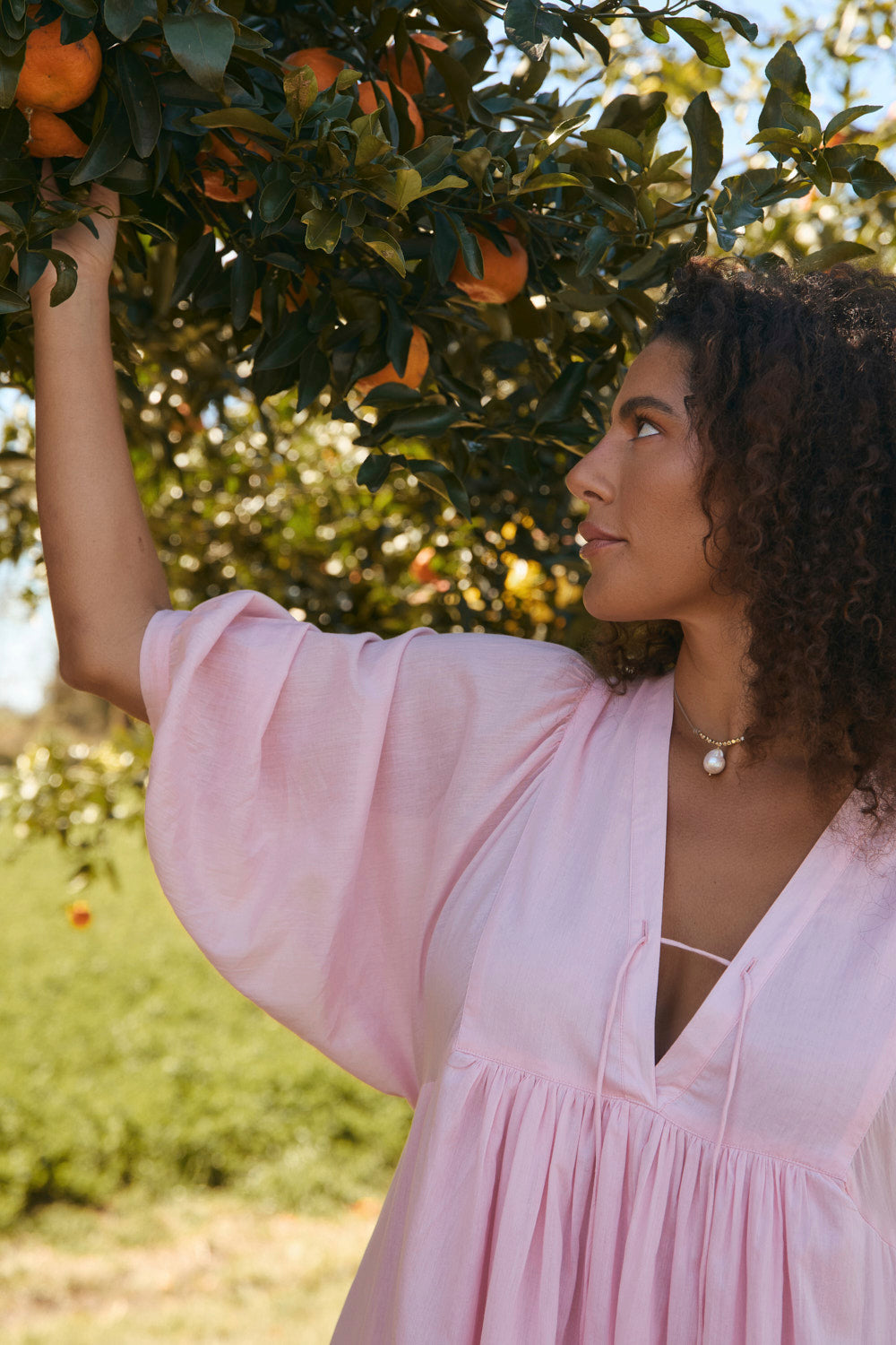 Cairo Boho Dress in Primrose Pink