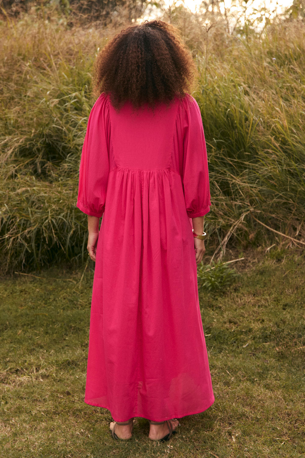 Cairo Boho Dress in Raspberry