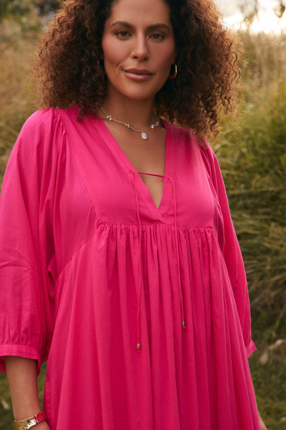 Cairo Boho Dress in Raspberry